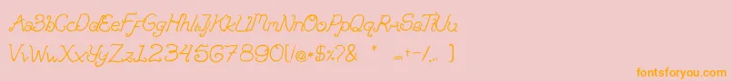 Brandalls-Schriftart – Orangefarbene Schriften auf rosa Hintergrund