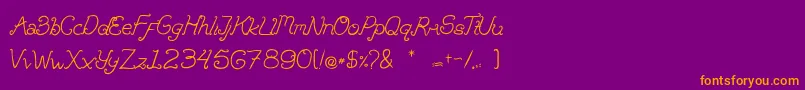 Brandalls-Schriftart – Orangefarbene Schriften auf violettem Hintergrund