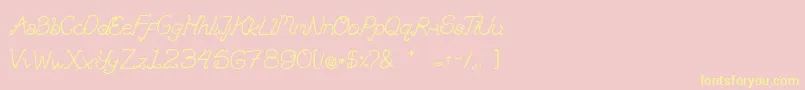 Brandalls-Schriftart – Gelbe Schriften auf rosa Hintergrund