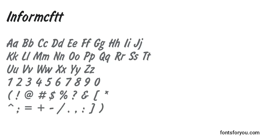 Czcionka Informcftt – alfabet, cyfry, specjalne znaki
