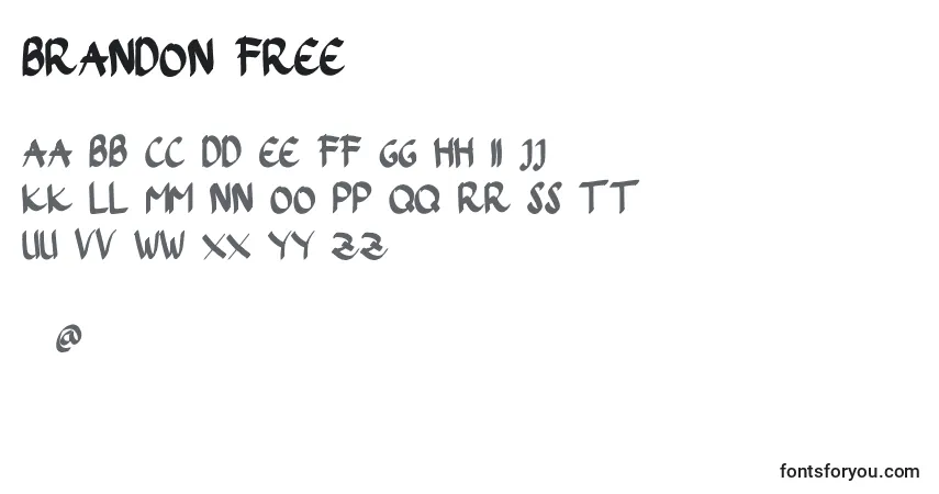 Schriftart Brandon Free – Alphabet, Zahlen, spezielle Symbole