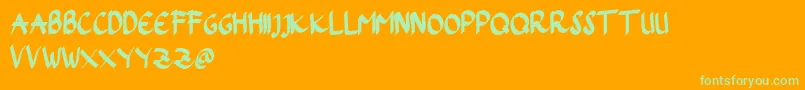 Brandon Free Font – Green Fonts on Orange Background