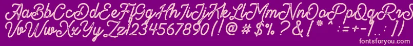 Brandon Smith Stamp Font – Pink Fonts on Purple Background