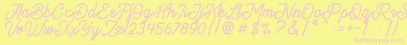 Brandon Smith Stamp Font – Pink Fonts on Yellow Background