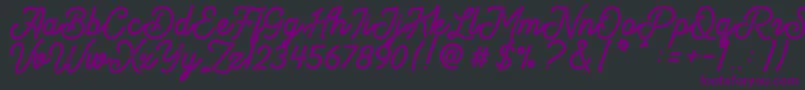 Saiba mais sobre a fonte Brandon Smith Stamp Fonte Brandon Smith Stamp – fontes roxas em um fundo preto