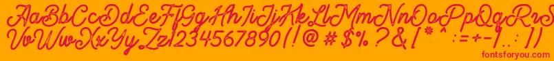 Brandon Smith Stamp Font – Red Fonts on Orange Background