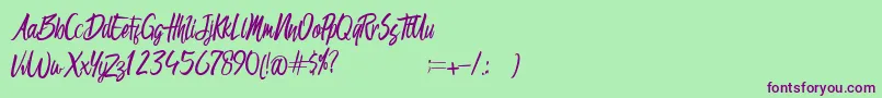 Brandon Font – Purple Fonts on Green Background