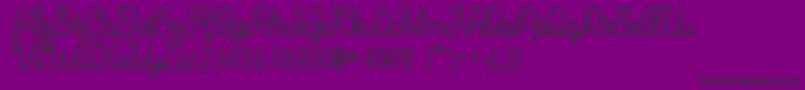 Brandy Script-Schriftart – Schwarze Schriften auf violettem Hintergrund