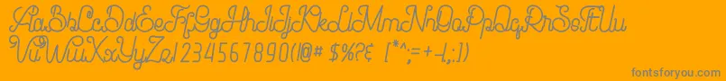 Brandy Script-Schriftart – Graue Schriften auf orangefarbenem Hintergrund