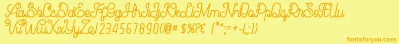 Шрифт Brandy Script – оранжевые шрифты на жёлтом фоне