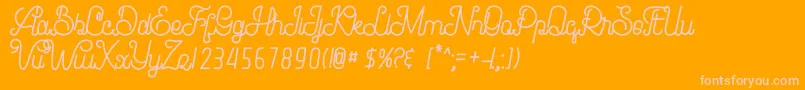 Brandy Script Font – Pink Fonts on Orange Background