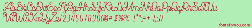 Brandy Script Font – Red Fonts on Green Background