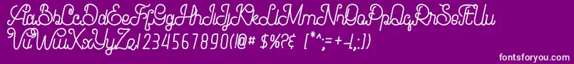 Brandy Script Font – White Fonts on Purple Background