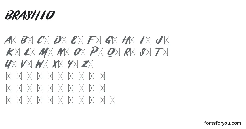 BRASHIO Font – alphabet, numbers, special characters