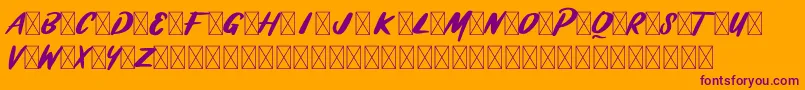 BRASHIO-fontti – violetit fontit oranssilla taustalla