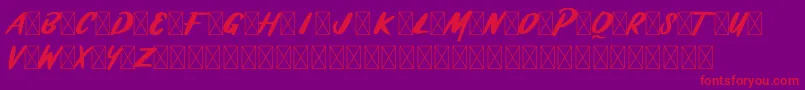 BRASHIO-Schriftart – Rote Schriften auf violettem Hintergrund