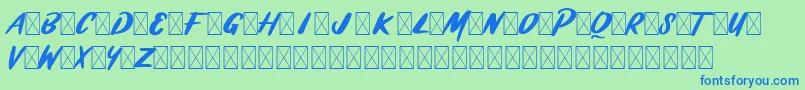 BRASHIO-Schriftart – Blaue Schriften auf grünem Hintergrund