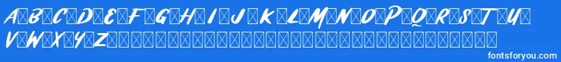 フォントBRASHIO – 青い背景に白い文字
