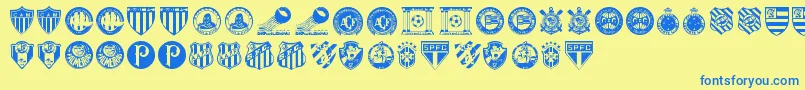 Подробнее о шрифте BrasileirВ¦o Шрифт BrasileirВ¦o – синие шрифты на жёлтом фоне