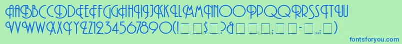 AndesNormal-Schriftart – Blaue Schriften auf grünem Hintergrund