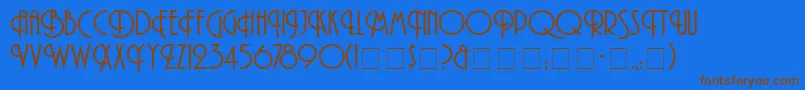 フォントAndesNormal – 茶色の文字が青い背景にあります。