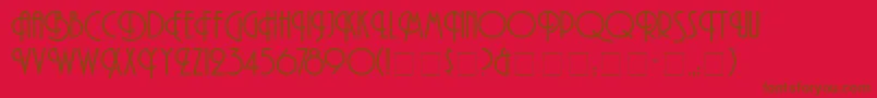AndesNormal-Schriftart – Braune Schriften auf rotem Hintergrund
