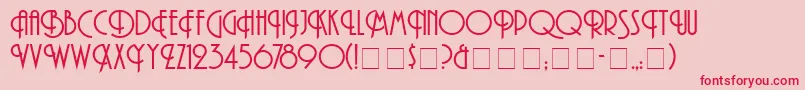 Fonte AndesNormal – fontes vermelhas em um fundo rosa