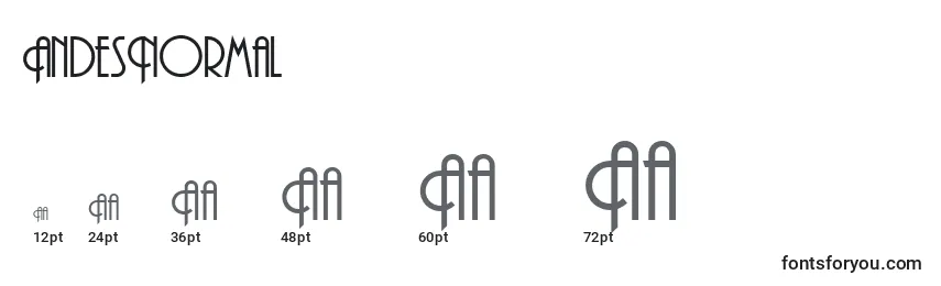 Размеры шрифта AndesNormal