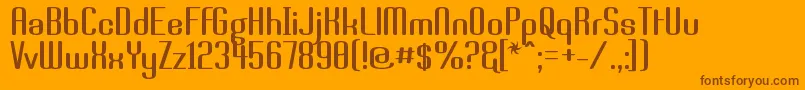 BRASSI  -Schriftart – Braune Schriften auf orangefarbenem Hintergrund