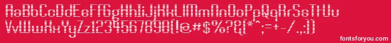 BRASSL  -Schriftart – Weiße Schriften auf rotem Hintergrund