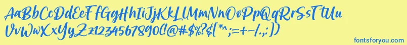 Police Brastagi Font by 7NTypes – polices bleues sur fond jaune