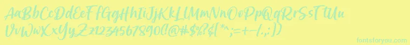 Шрифт Brastagi Font by 7NTypes – зелёные шрифты на жёлтом фоне