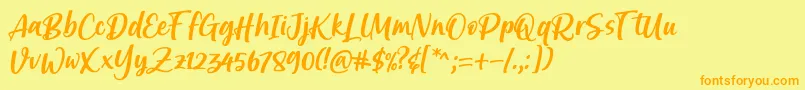 Brastagi Font by 7NTypes Font – Orange Fonts on Yellow Background
