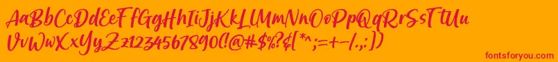 Brastagi Font by 7NTypes Font – Red Fonts on Orange Background
