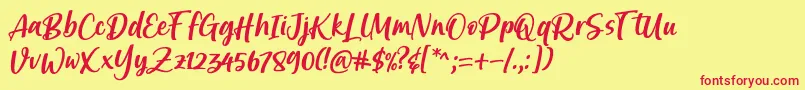 Fonte Brastagi Font by 7NTypes – fontes vermelhas em um fundo amarelo