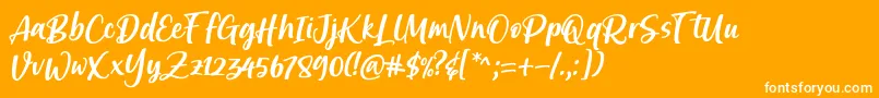 Police Brastagi Font by 7NTypes – polices blanches sur fond orange