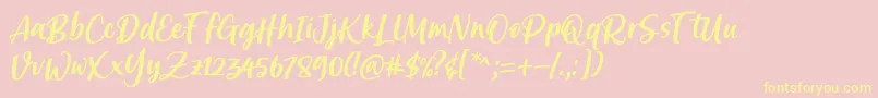 Police Brastagi Font by 7NTypes – polices jaunes sur fond rose