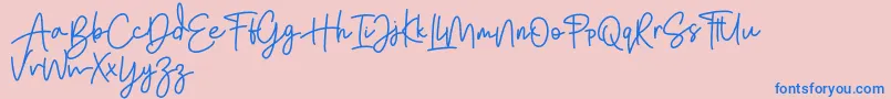 Fonte Bratarini FREE – fontes azuis em um fundo rosa
