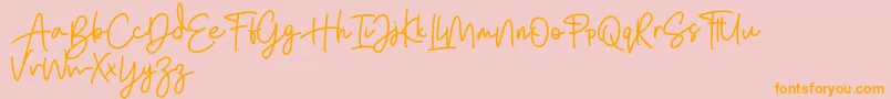 Bratarini FREE-Schriftart – Orangefarbene Schriften auf rosa Hintergrund