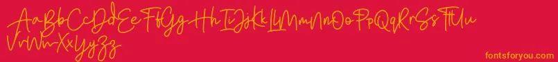 Bratarini FREE Font – Orange Fonts on Red Background