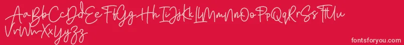 Bratarini FREE Font – Pink Fonts on Red Background
