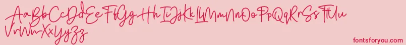Bratarini FREEフォントについての詳細 フォントBratarini FREE – ピンクの背景に赤い文字