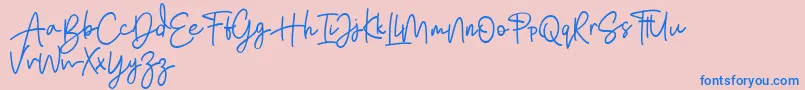 Bratarini FREE Font – Blue Fonts on Pink Background