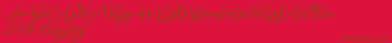 Bratarini FREE-Schriftart – Braune Schriften auf rotem Hintergrund