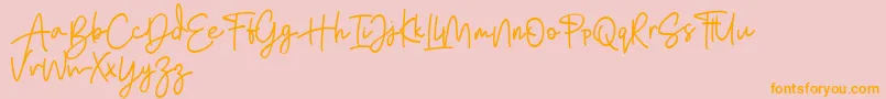 Bratarini FREE Font – Orange Fonts on Pink Background