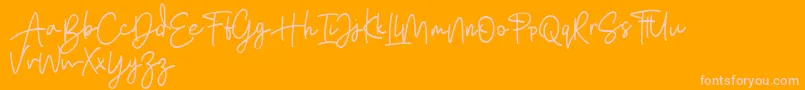 Bratarini FREE Font – Pink Fonts on Orange Background