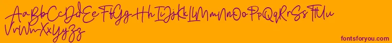 Bratarini FREE Font – Purple Fonts on Orange Background
