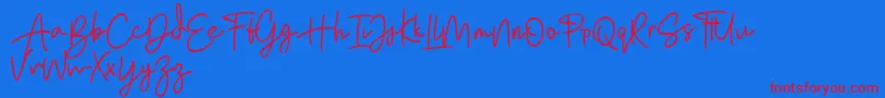 Bratarini FREE Font – Red Fonts on Blue Background