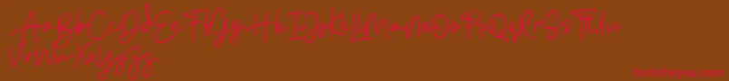 Bratarini FREE Font – Red Fonts on Brown Background