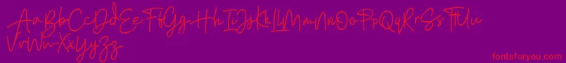 Fonte Bratarini FREE – fontes vermelhas em um fundo violeta